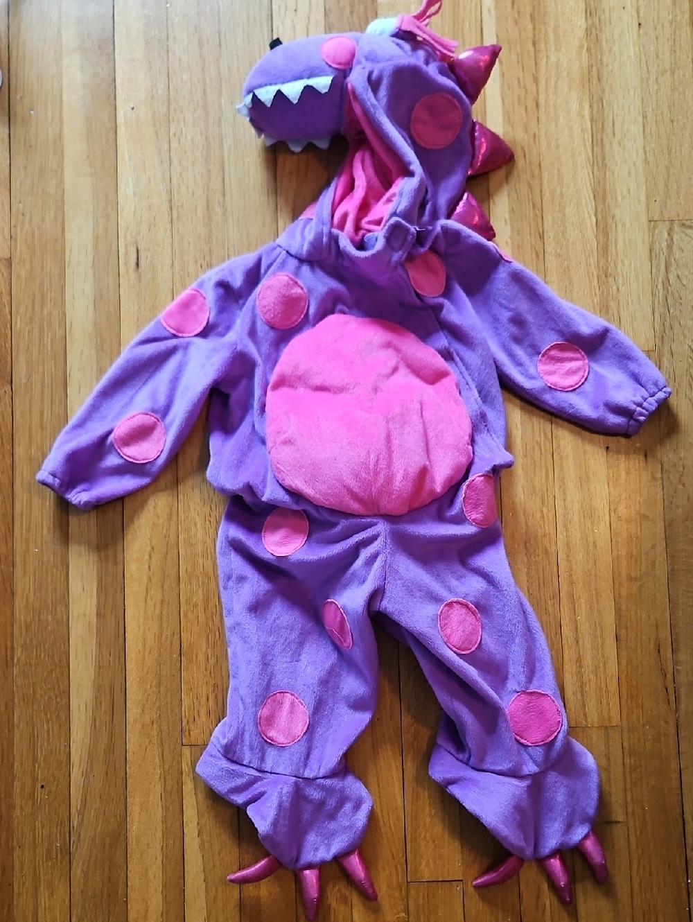 Kids Purple & Pink Monster Hoodie Costume - Plush One-Piece
